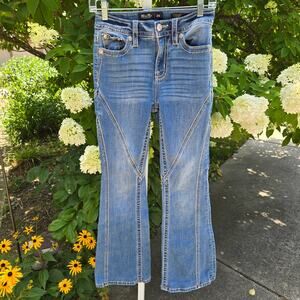 Miss Me High Rise Slim Flare Heaven Contour Stitching Jeans H3636LF90 size 26